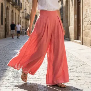Viskoza z lanom WASHED coral
