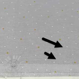 Bombažna tkanina Sweet bear star light grey ORGANIC 2nd class