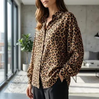 Viskoza RADIANCE Wild skin brown digital print
