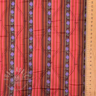 Bombažna tkanina VOILE STEPPED Paisley flowers brown digital print