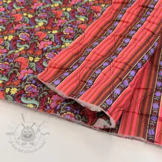 Bombažna tkanina VOILE STEPPED Paisley flowers brown digital print