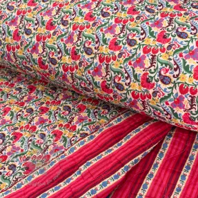 Bombažna tkanina VOILE STEPPED Paisley flowers white digital print