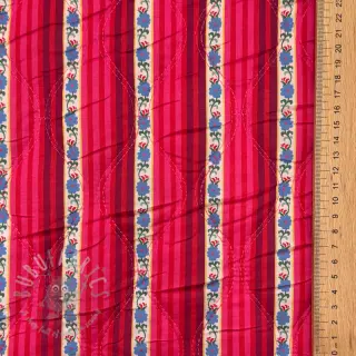 Bombažna tkanina VOILE STEPPED Paisley flowers white digital print