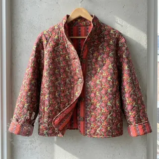 Bombažna tkanina VOILE STEPPED Paisley flowers brown digital print