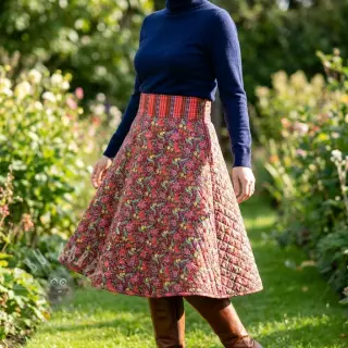 Bombažna tkanina VOILE STEPPED Paisley flowers brown digital print