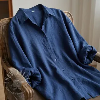 Viskoza z lanom WASHED marine