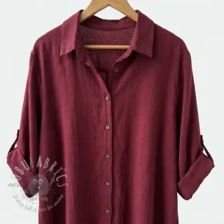 Viskoza z lanom WASHED wine red
