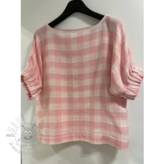 Dvojna gaza/muslin Double sided CHECKS MINI old rose
