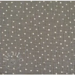 Dvoslojna gaza/muslin Dots grey/white