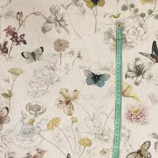 Dekorativno blago Linenlook Butterfly dreamy flower digital print