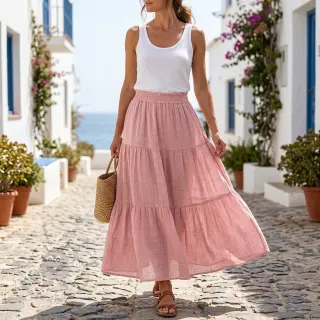 Bombažna tkanina SLUB WASHED old rose