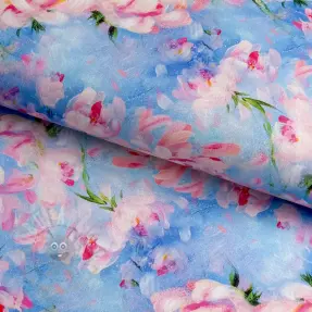 Bombažna tkanina SATIN STRETCH Peony roses