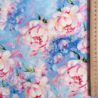 Bombažna tkanina SATIN STRETCH Peony roses