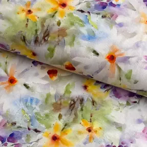 Bombažna tkanina SATIN STRETCH Corn flowers