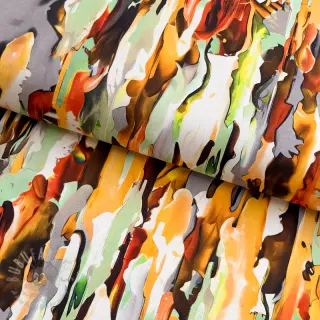 Bombažna tkanina SATIN STRETCH Abstract paint