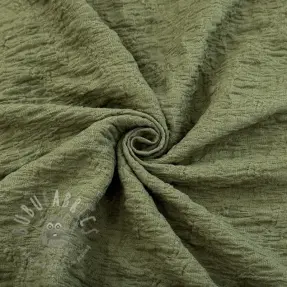 Bombažna tkanina SMOGGED EMBROIDERY army green