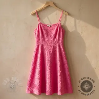 Bombažna tkanina SMOGGED EMBROIDERY fuchsia