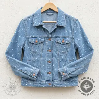 JEANS DENIM 6 OZ Uneven Small Holes light blue