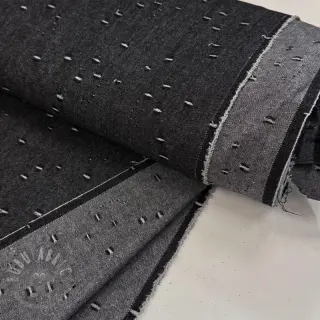 JEANS DENIM 6 OZ Uneven Small Holes black