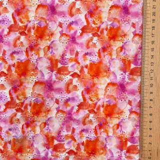 Bombažna tkanina EMBROIDERY Viola peach digital print