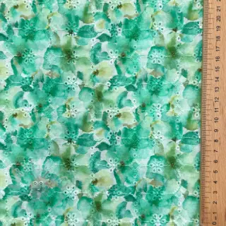 Bombažna tkanina EMBROIDERY Viola green digital print