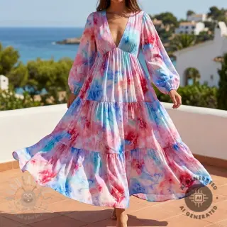 Viskoza SATIN Blurricio design C