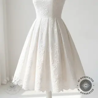 Bombažna tkanina EMBROIDERY Catchy Flowy white