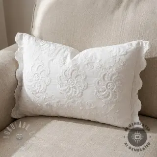 Bombažna tkanina EMBROIDERY Catchy Flowy white