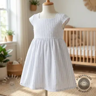 Bombažna tkanina EMBROIDERY Flowstripe