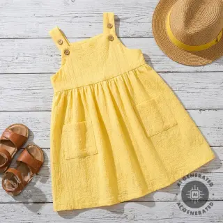 Bombažna tkanina SMOGGED EMBROIDERY yellow