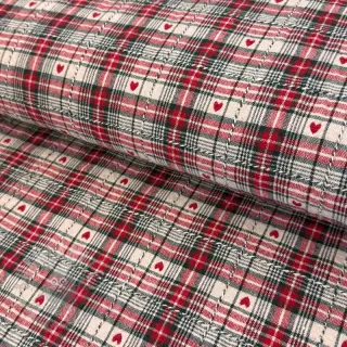 Dekorativno blago jacquard Villars ecru rouge