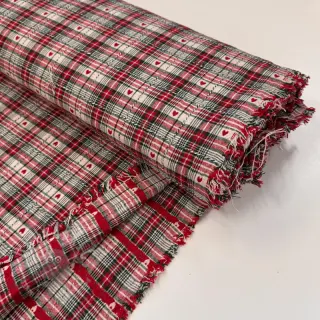 Dekorativno blago jacquard Villars ecru rouge