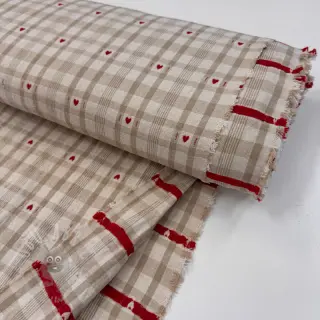 Dekorativno blago jacquard Ollon ficelle rouge