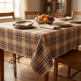 Dekorativno blago Ecossais beige coffee
