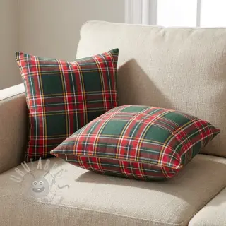 Dekorativno blago Ecossais vert rouge