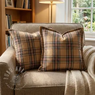 Dekorativno blago Ecossais beige coffee