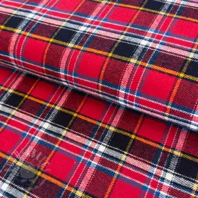 Bombažna tkanina FLANEL YARN DYED BRUSHED CHECK design E