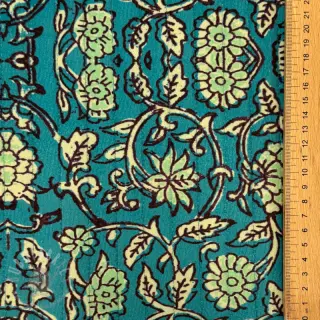 Elastičen žamet VELVET QUILT Flowers abstract petrol