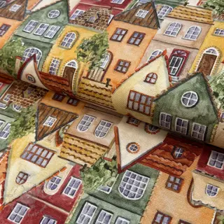 Dekorativno blago premium Rustic village house digital print