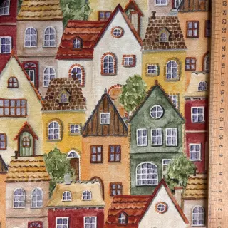 Dekorativno blago premium Rustic village house digital print