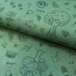 Dekorativno blago premium Wander woods doodle