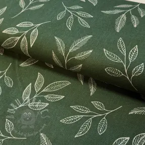 Dekorativno blago Linenlook Elegant leaf branch army