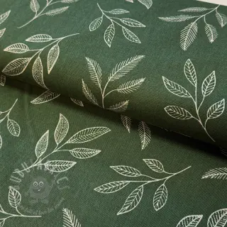 Dekorativno blago Linenlook Elegant leaf branch army