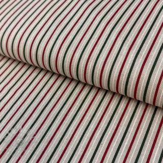Dekorativno blago Linenlook Little Xmas stripe