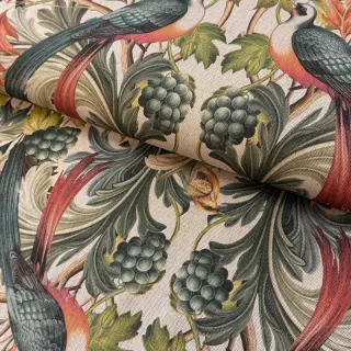Dekorativno blago Linenlook Leafy paradise bird digital print