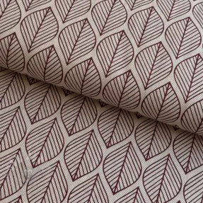 Dekorativno blago Linenlook Leaf line minimalist wine