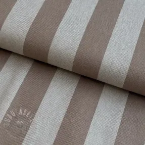 Dekorativno blago Linenlook Joyful basic stripe taupe