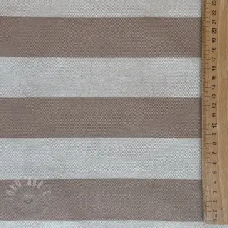 Dekorativno blago Linenlook Joyful basic stripe taupe