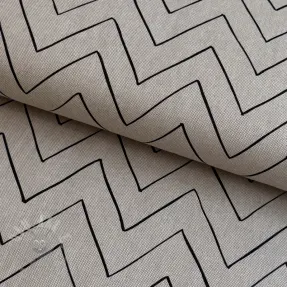Dekorativno blago Linenlook Freehand zigzag lines