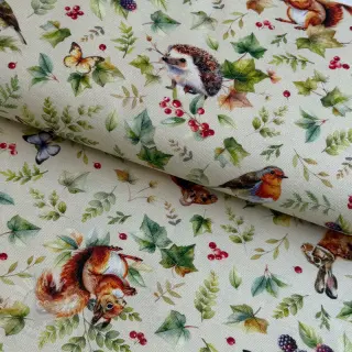 Dekorativno blago premium Animal forest dream beige digital print